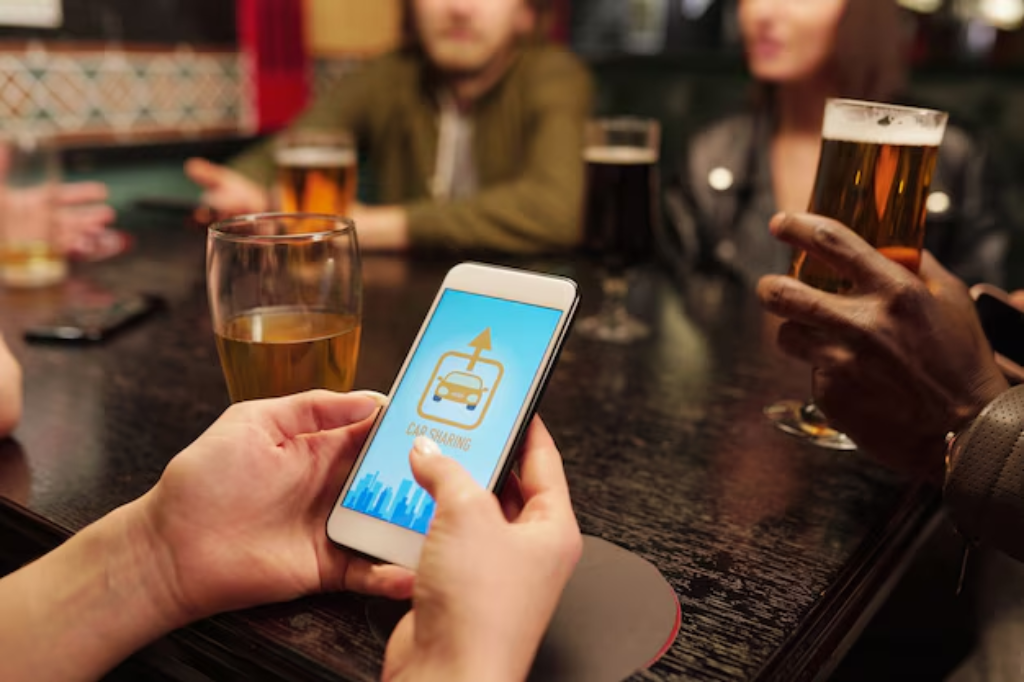 a group of people using beer app