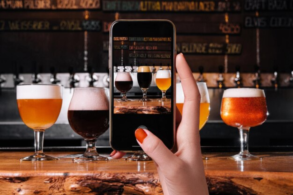 a girl using best beer app