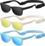 baby polarized sunglasses with strap for 0–24 months, 3 pack