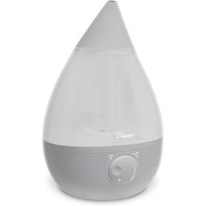 Crane Ultrasonic Teardrop Cool Mist Humidifier for baby nursery and bedroom with automatic shut-off