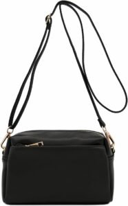 triple zip small crossbody bag