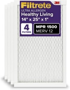 Filtrete 14x25x1 AC Furnace Air Filter MPR 1500 allergy friendly