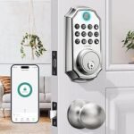 Arpha keyless fingerprint door lock with handle and anti-peep keypad