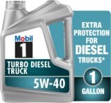 Mobil 1 Turbo Diesel Truck Full Synthetic Motor Oil 5W-40 – 1 Gallon jug for diesel engine protection, extended drain intervals, and cold start performance