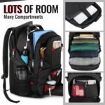 “YOREPEK Travel Backpack Extra Large 50L Laptop Backpack for Men and Women, Black, Water-Resistant Business and College Backpack with USB Charging Port, Fits 17 Inch Laptop, Airline Approved Carry-On Bag”