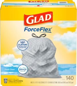 Glad tall kitchen garbage bags