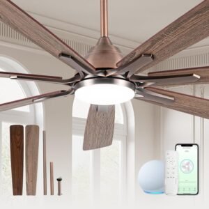 Oil Rubbed Bronze Smart Ceiling Fan with Light