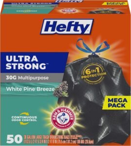 tall kitchen garbage bags size