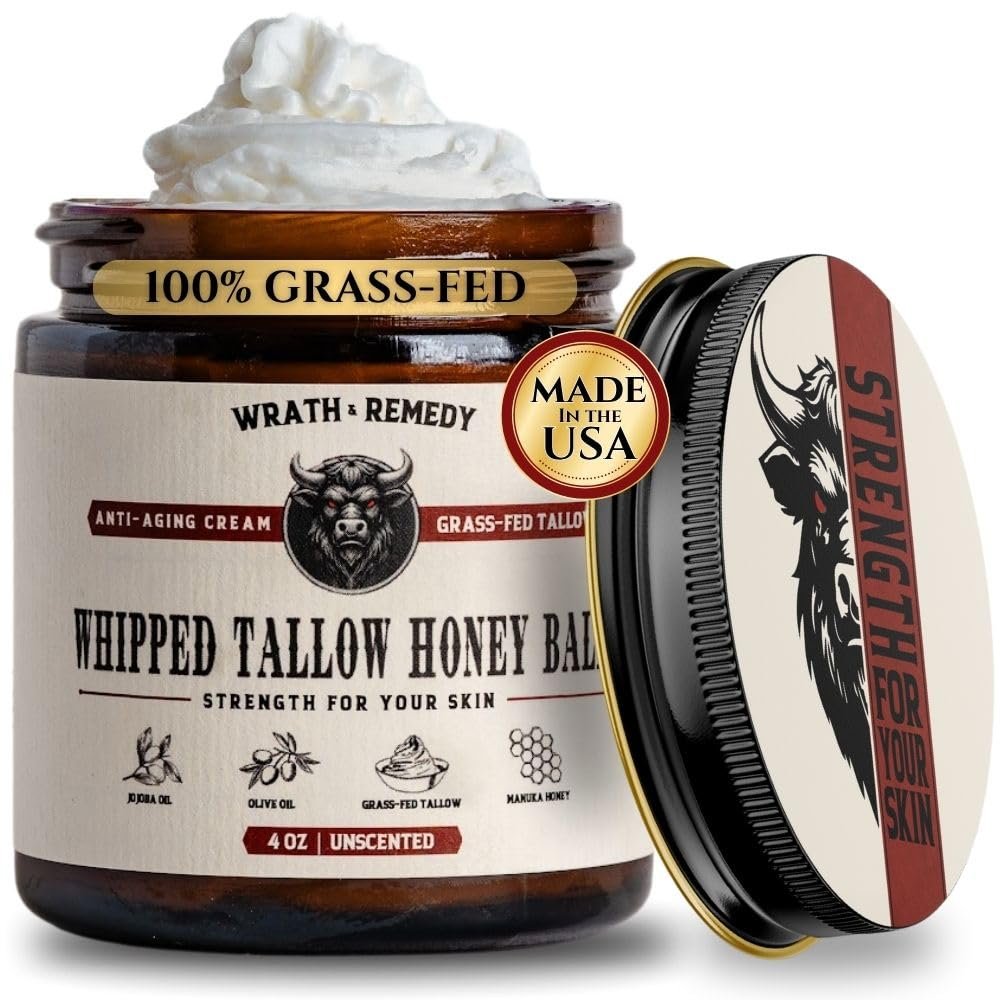Wrath & Remedy Whipped Beef Tallow Unscented: Skin-Soothing Moisturizer for Sensitive Skin