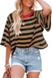 Dokotoo Women’s Striped Color Block Tee – The Casual Summer T-Shirt That Goes With Everything